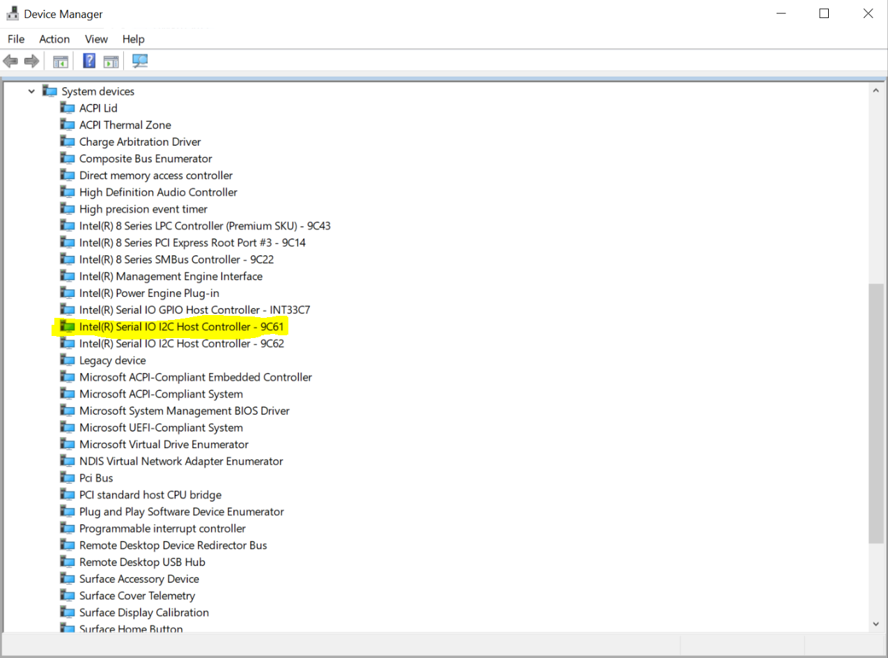 Intel serial io i2c es controller windows 10 32 bits