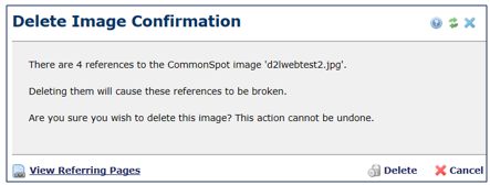 Delete Image Confirmation window