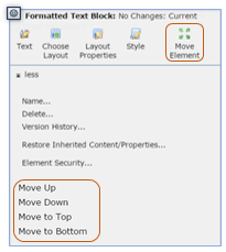 Element context menu - Move options