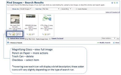 Search Results window