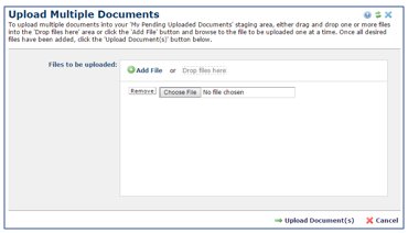 Upload Multiple Documents window